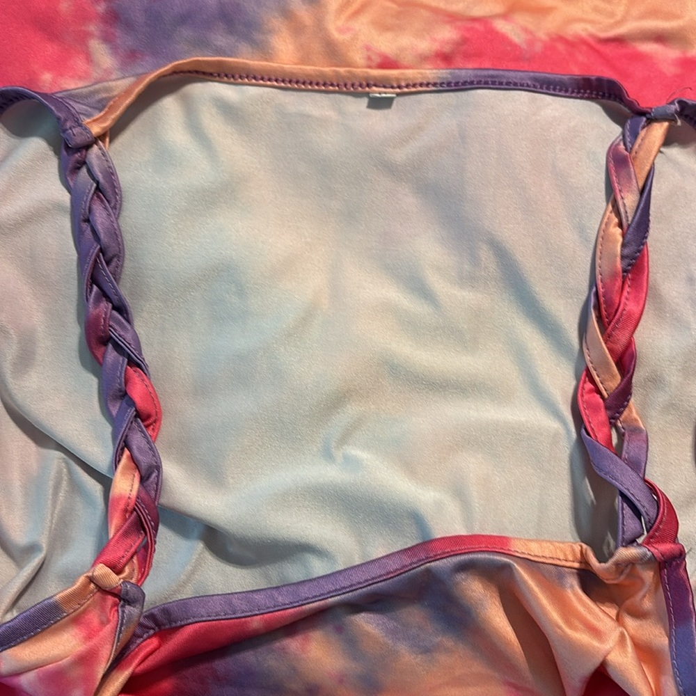 Boudoir Outfits Dress Tie-Dye Print Strap Backless Loose Sleep Top Size Small - Picture 6 of 7